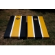 Black and Gold Striped Cornhole Set